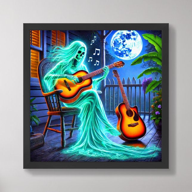 Ghost Playing the Guitar Framed Art (Framed Front)