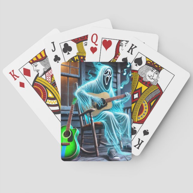 Ghost Playing the Guitar Poker Cards (Back)