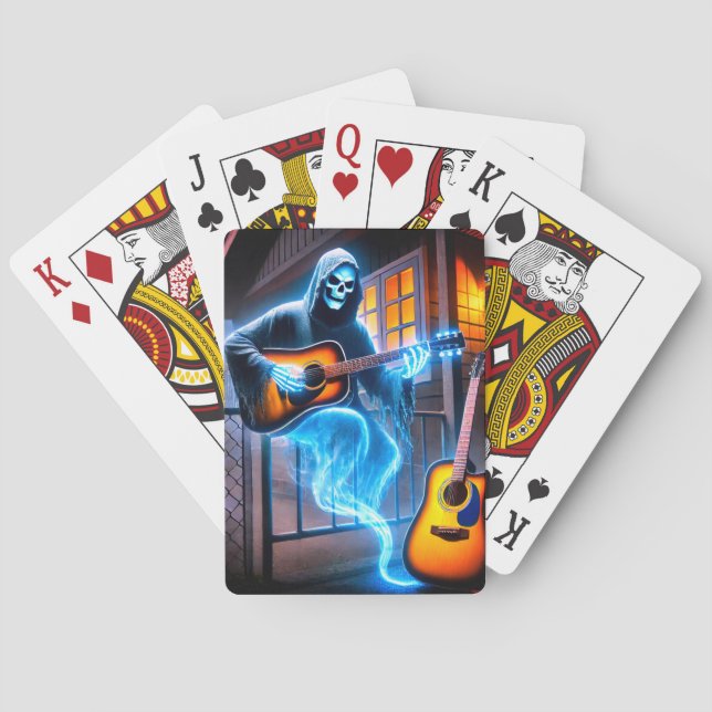 Ghost Playing the Guitar Poker Cards (Back)
