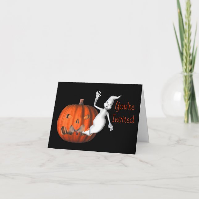Ghost Pumpkin Funny Halloween Party Invitation (Front)