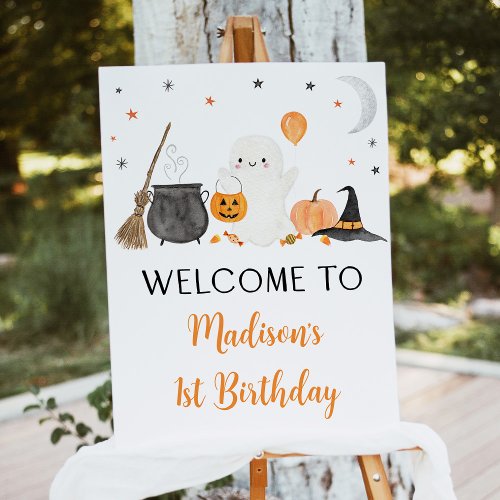 Ghost Pumpkin Halloween Birthday Welcome Foam Board