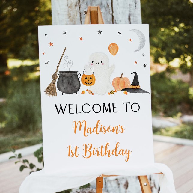 Ghost Pumpkin Halloween Birthday Welcome Foam Board (Creator Uploaded)