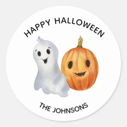 Ghost Pumpkin Halloween Cute Pumpkin  Classic Round Sticker