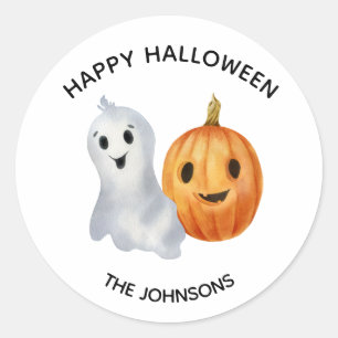 Ghost Pumpkin Halloween Cute Pumpkin Classic Round Sticker
