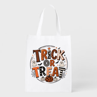 Ghost Pumpkin Halloween Shirt Grocery Bag