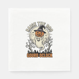 Ghost Pumpkin Shirt Vintage Halloween Engraving Te Napkins