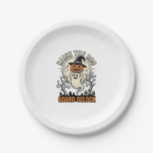 Ghost Pumpkin Shirt Vintage Halloween Engraving Te Paper Plates