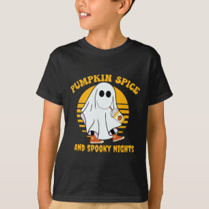 Ghost Pumpkin Spice Latte Fall Vibe Halloween Spoo T-Shirt