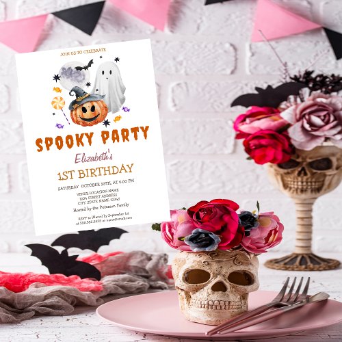 Ghost Pumpkin Spooky Party Birthday Invitation