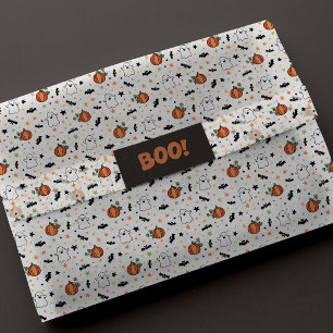 Ghost Pumpkins Bats Cute Halloween Pattern Tissue Paper