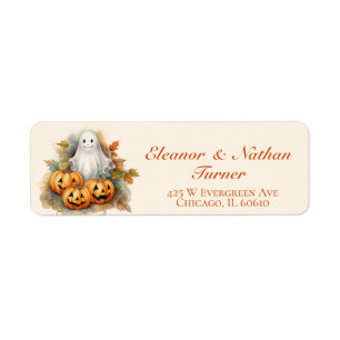 Ghost Pumpkins Fall Halloween  Label