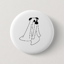 Ghost Pup Line Art Button
