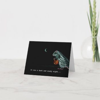 Ghost Rat On Wyndy Halloween Night Note Card by KMCoriginals at Zazzle