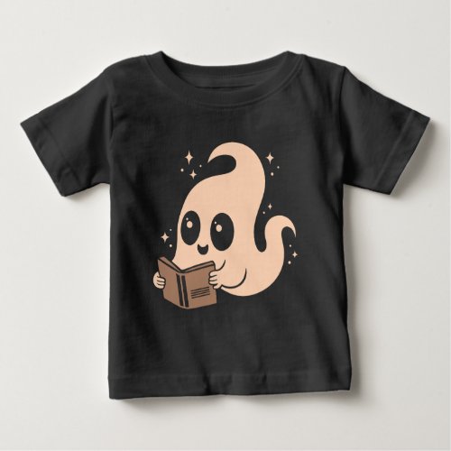 Ghost reading books baby T_Shirt