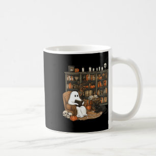 Ghost Reading Books Librarian Teacher Halloween  Coffee Mug