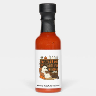 Ghost Reading in Cozy Halloween Library Classic T- Hot Sauces