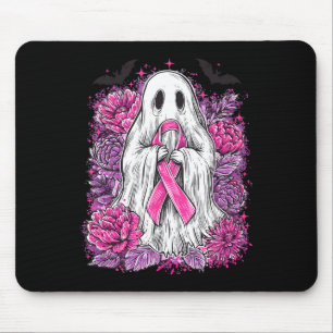 Ghost Ribbon Breast Cancer Awareness Halloween Flo Mouse Pad