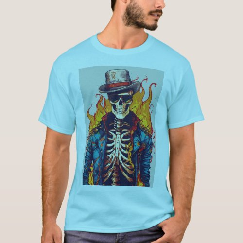 Ghost Rider Spirit Flames Spread T_Shirt