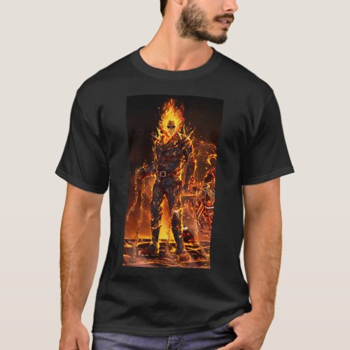 Ghost Rider The Fire Man Beautiful Hot Designs   T_Shirt