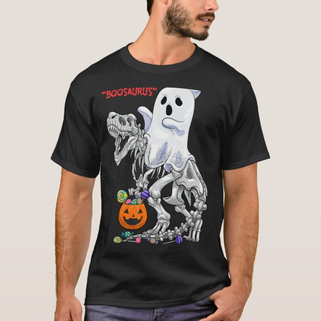 Ghost Riding Dinosaur Shirt - Skeleton T-Rex Skull (Front)