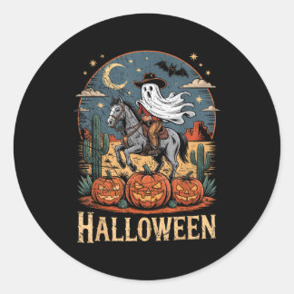 Ghost Riding Horse Halloween Season Classic Round Sticker