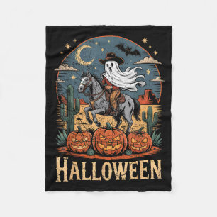 Ghost Riding Horse Halloween Season Fleece Blanket