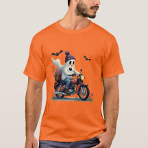 Ghost Riding Motorcycle with Flowers Halloween