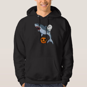 Ghost Riding Shark Lazy Halloween Costume Cute Ani Hoodie