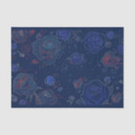 Ghost Roses Sapphire Blue Tissue Paper
