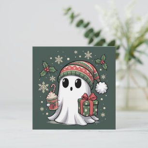 Ghost Santa Christmas Holiday Xmas Halloween Ghost Card