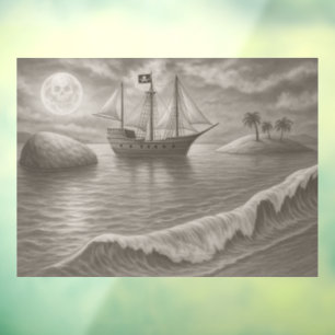 Ghost Ship  – Haunting Nautical Pirate Window Cling
