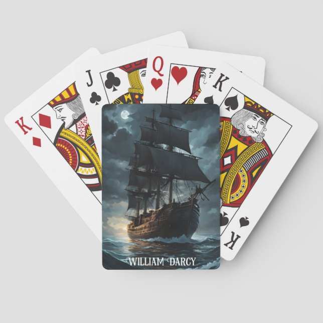 Ghost Ship in the Moonlight Poker Cards (Back)