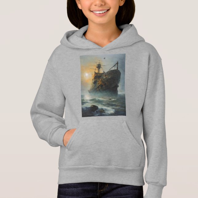 Ghost ship, pirate ship, hoodie (Front)