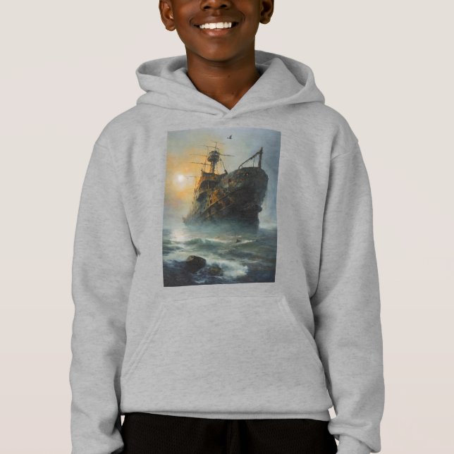 Ghost ship, pirate ship, hoodie (Front)