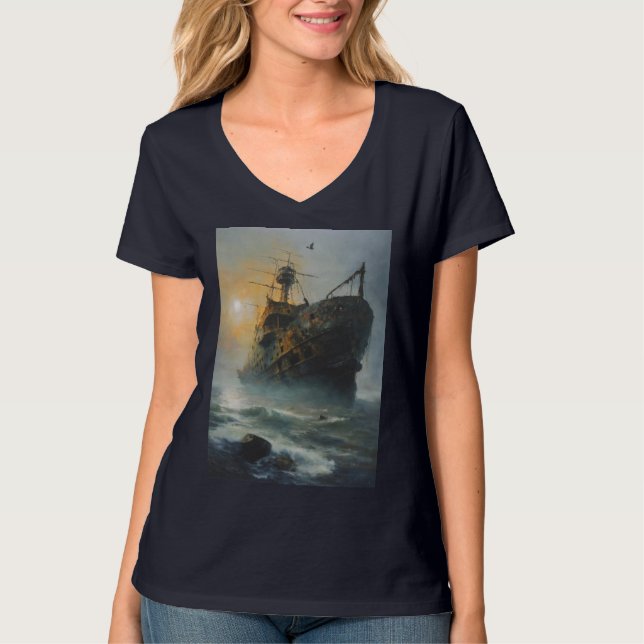 Ghost ship, pirate ship, T-Shirt (Front)