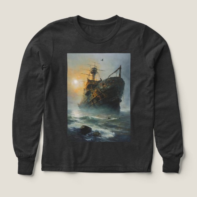 Ghost ship, pirate ship, Tri-Blend shirts (Design Front)