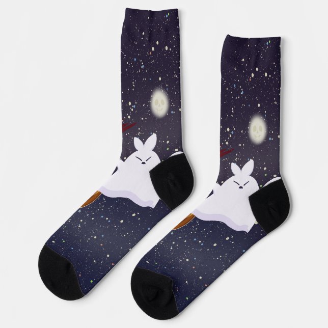 Ghost Ship Spooky Halloween Socks (Left)