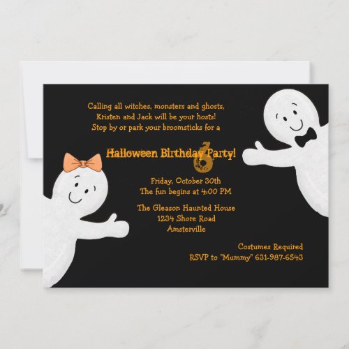 Ghost Siblings Halloween Party Invitation