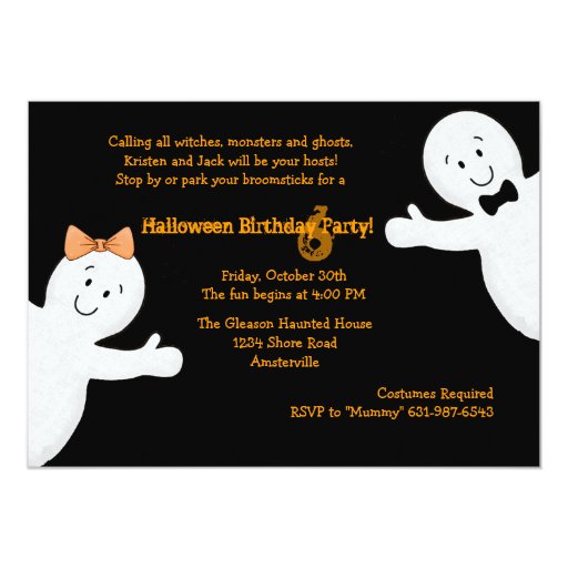 Ghost Birthday Invitations 3