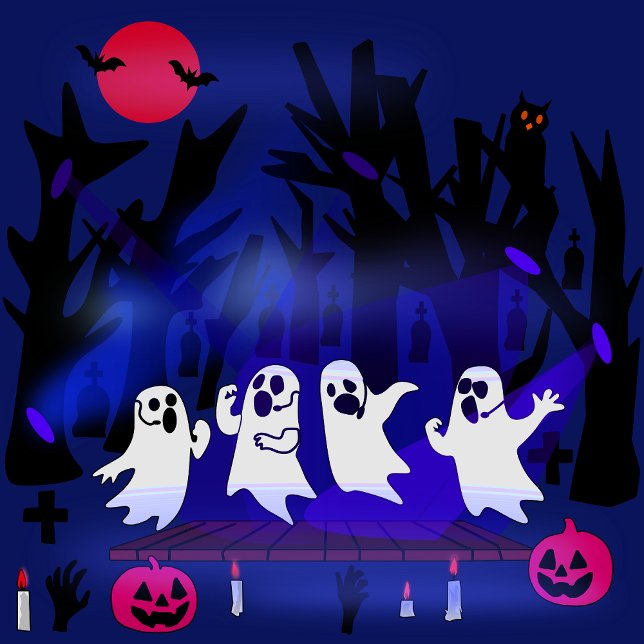 Ghost Singing Contest in Haunted Forest Graveyard T-Shirt (Creator Uploaded)