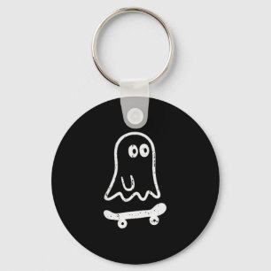 Ghost Skateboard Halloween Costume Skateboarding B Keychain