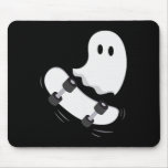 Ghost Skateboard Lazy Halloween Costume Fun Skateb Mouse Pad