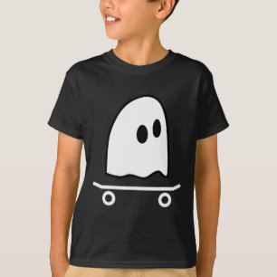 Ghost Skateboard Lazy Halloween Costume Funny Skat T-Shirt
