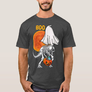 Ghost Skeleton Dinosaur Funny Boo Halloween Boys M T-Shirt