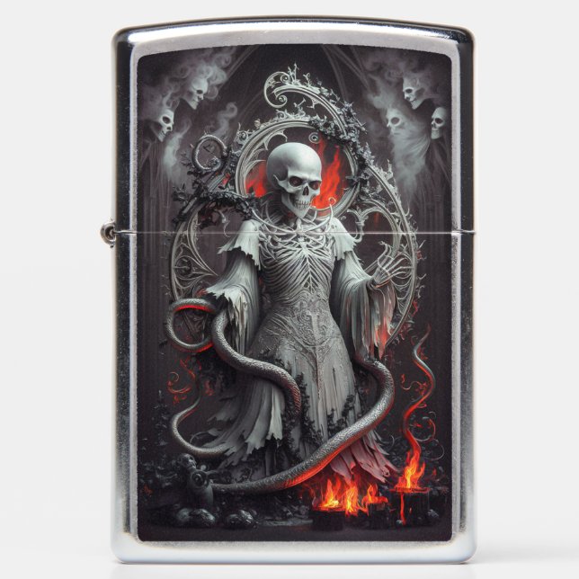 Ghost Skeleton Gothic Art #3 Zippo Lighter (Front)