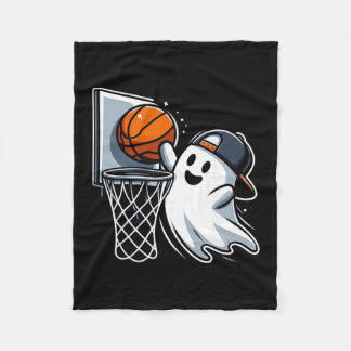 Ghost Sketll Dunk Ghost Playing Sketll Halloween  Fleece Blanket
