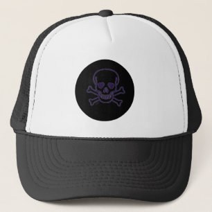 Ghost Skull black and white foam trucker hat