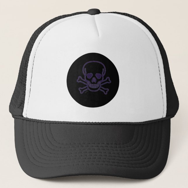 Ghost Skull black and white foam trucker hat (Front)