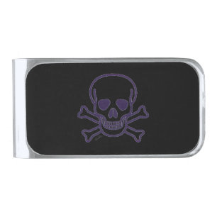 Ghost Skull black silver money clip