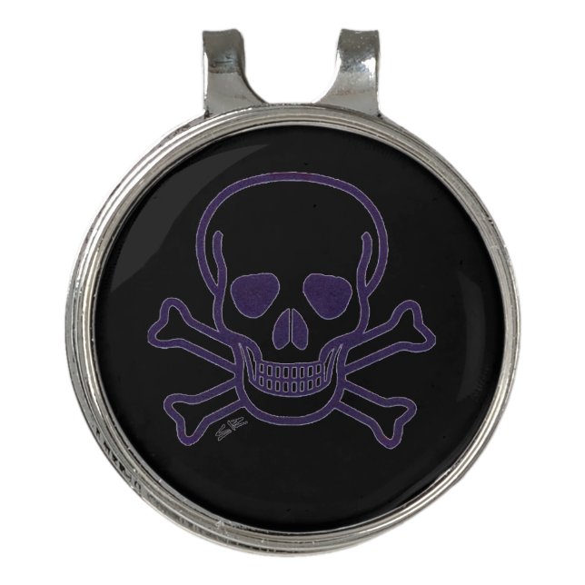Ghost Skull golf hat clip ball marker (Front)